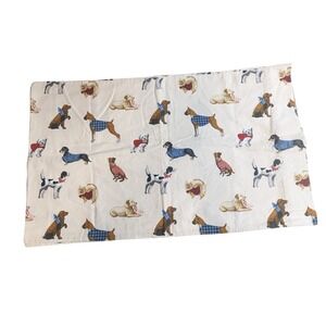 Mainstays Standard Pillowcase Cotton Dogs in Sweaters Print Cream Blue Red